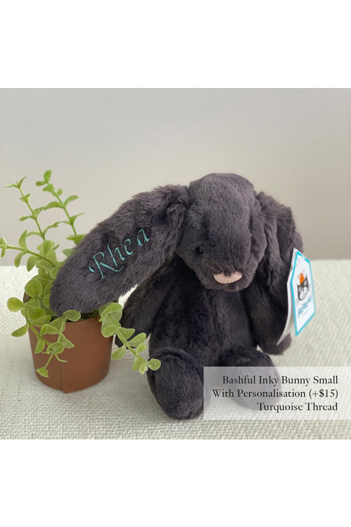 black bunny stuffed animal