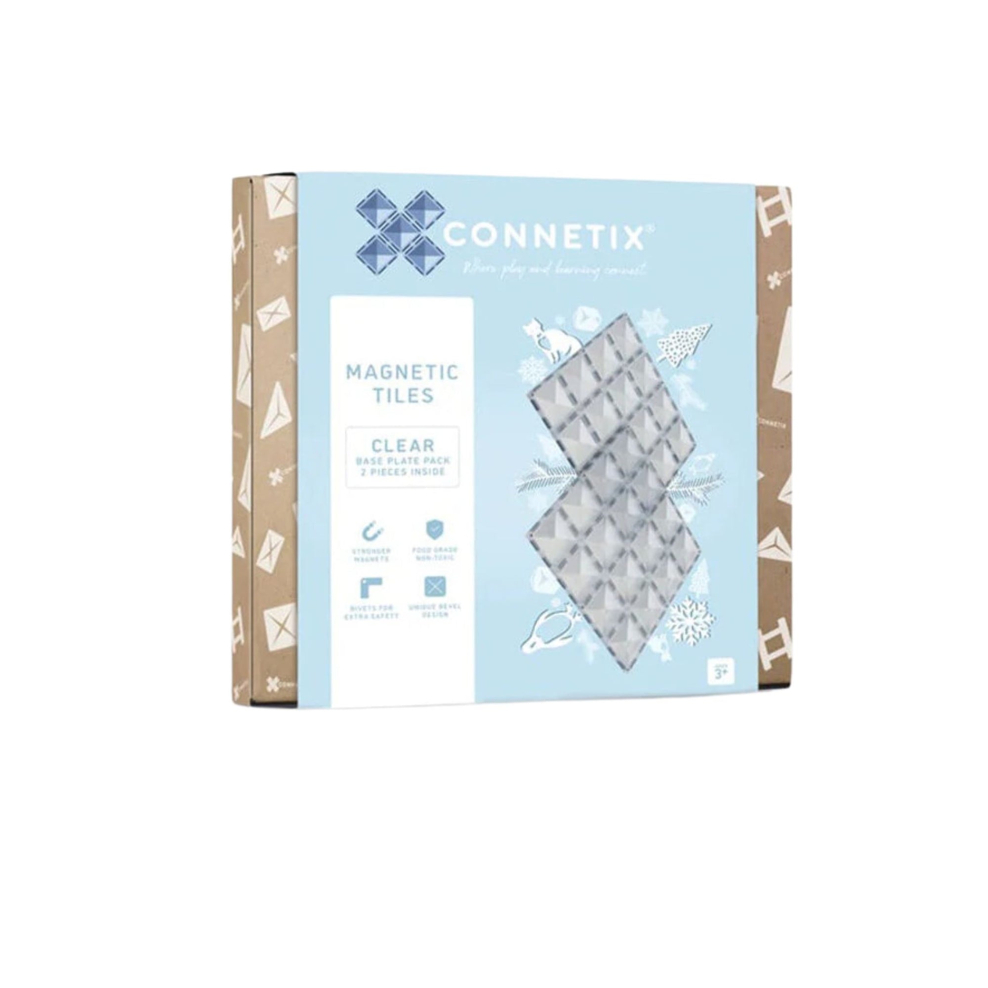 Connetix 2-Piece Clear Base Plate Pack