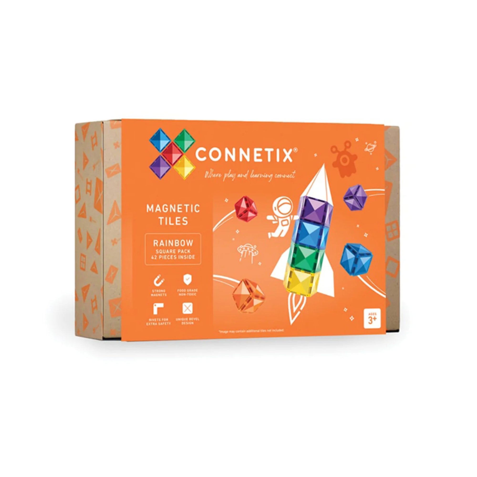 Connetix 42 Piece Rainbow Square Pack