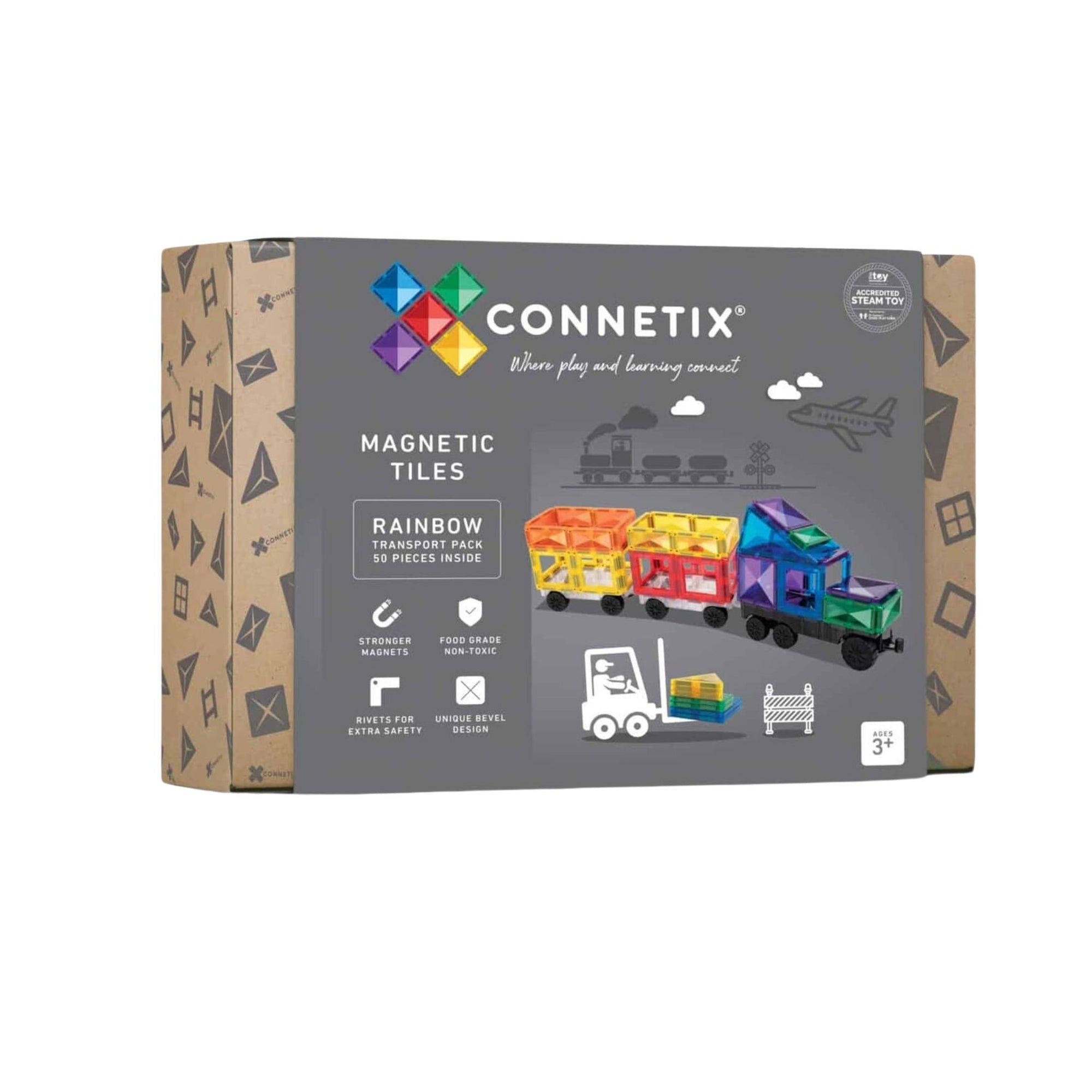 Connetix 50 piece Rainbow Transport Pack