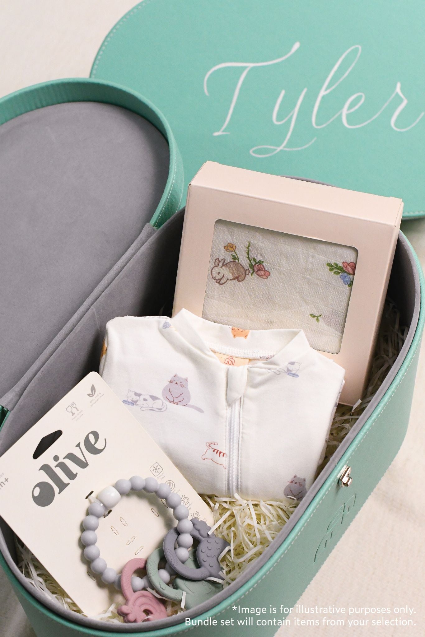 Classic Personalised Turquoise Baby Gift Set | The Elly Store