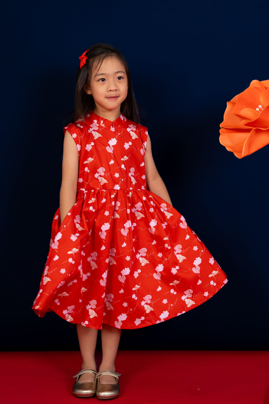 Twirly Cheongsam Red Blossom Lily | Elly CNY 2024 – The Elly Store