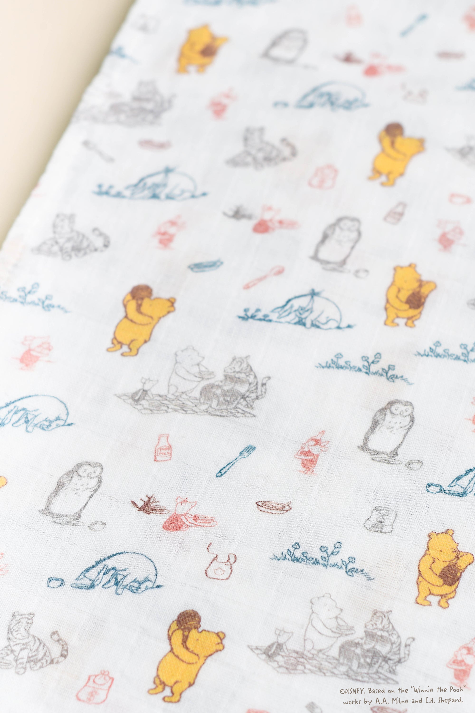 Organic Cotton Swaddle - Picnic With Pooh | The Elly Store