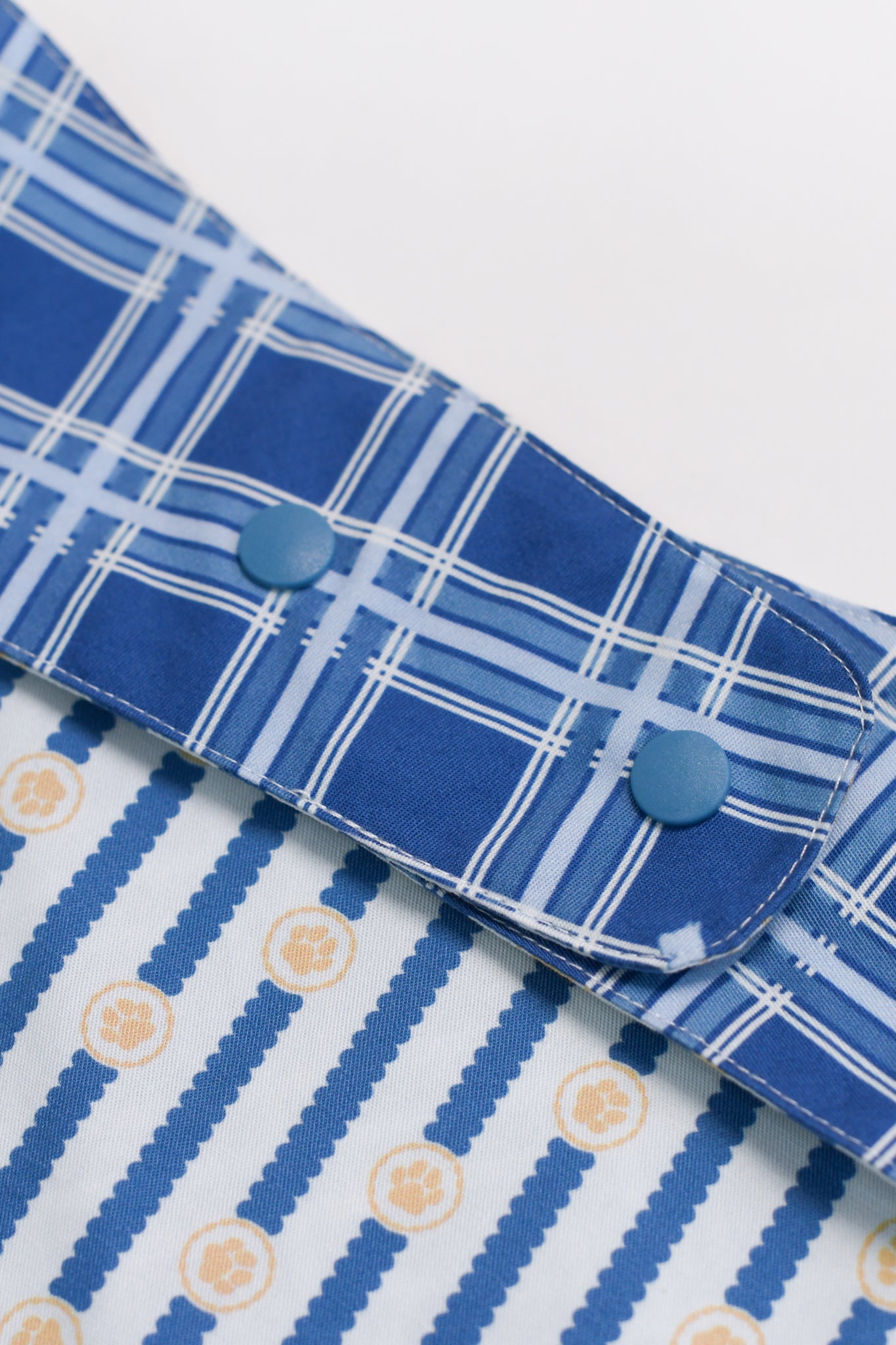 Pet Bandana - Navy Terrier Plaids / Paw Stripes | The Elly Store