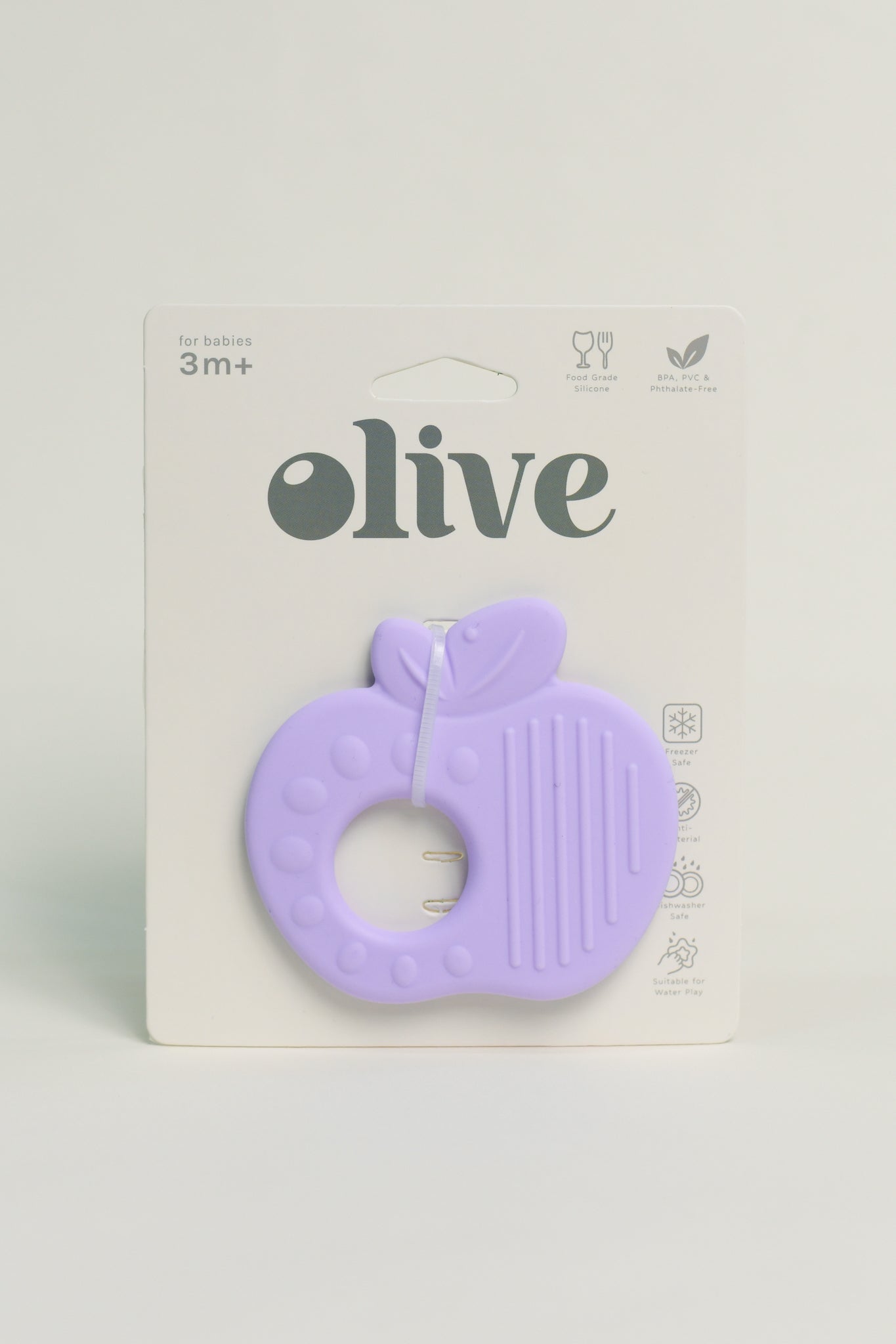 Olive Silicone Toys | Lilac Apple Teething Toy