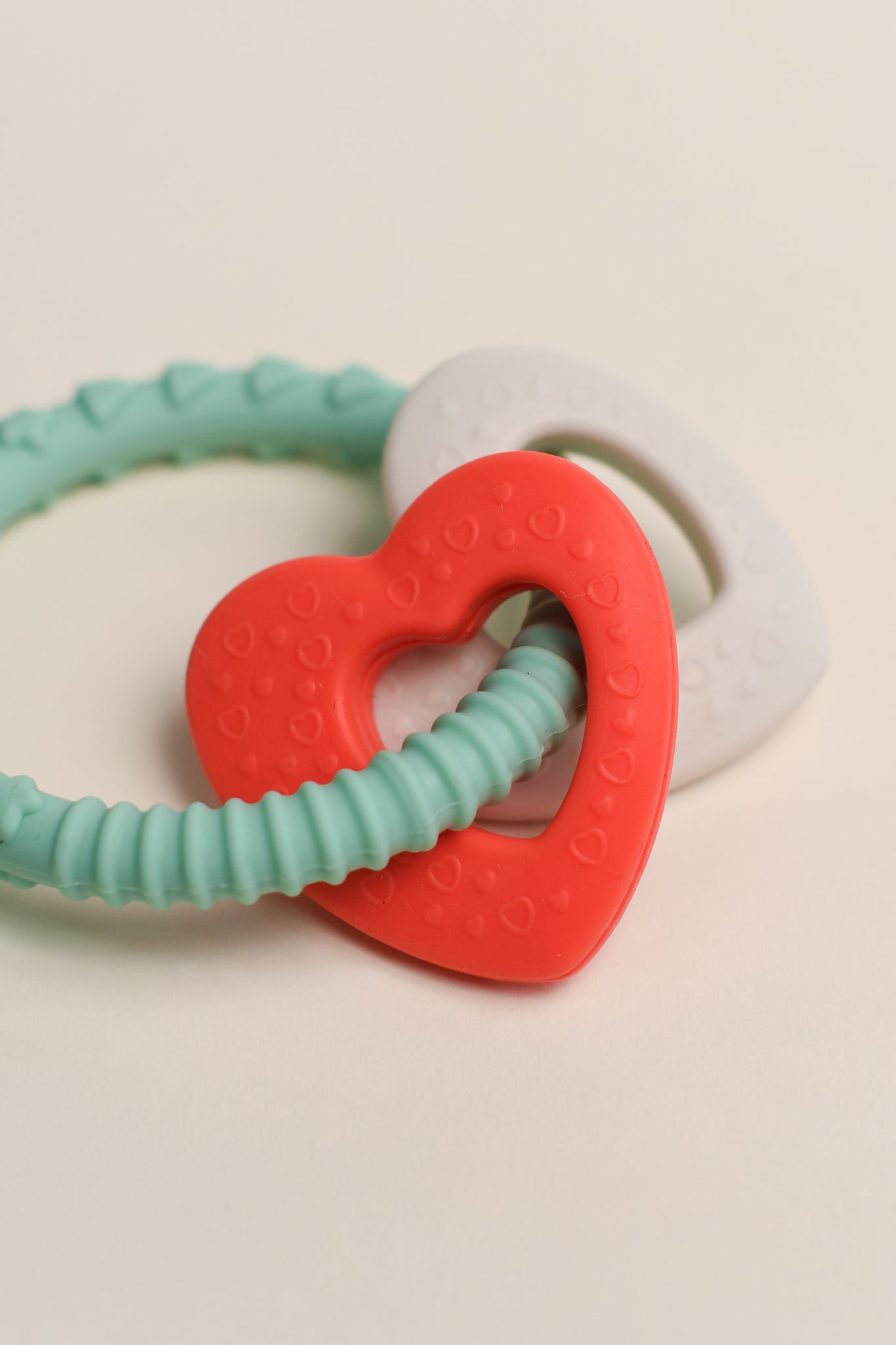 Olive Double Heart Teething Ring | The Elly Store 