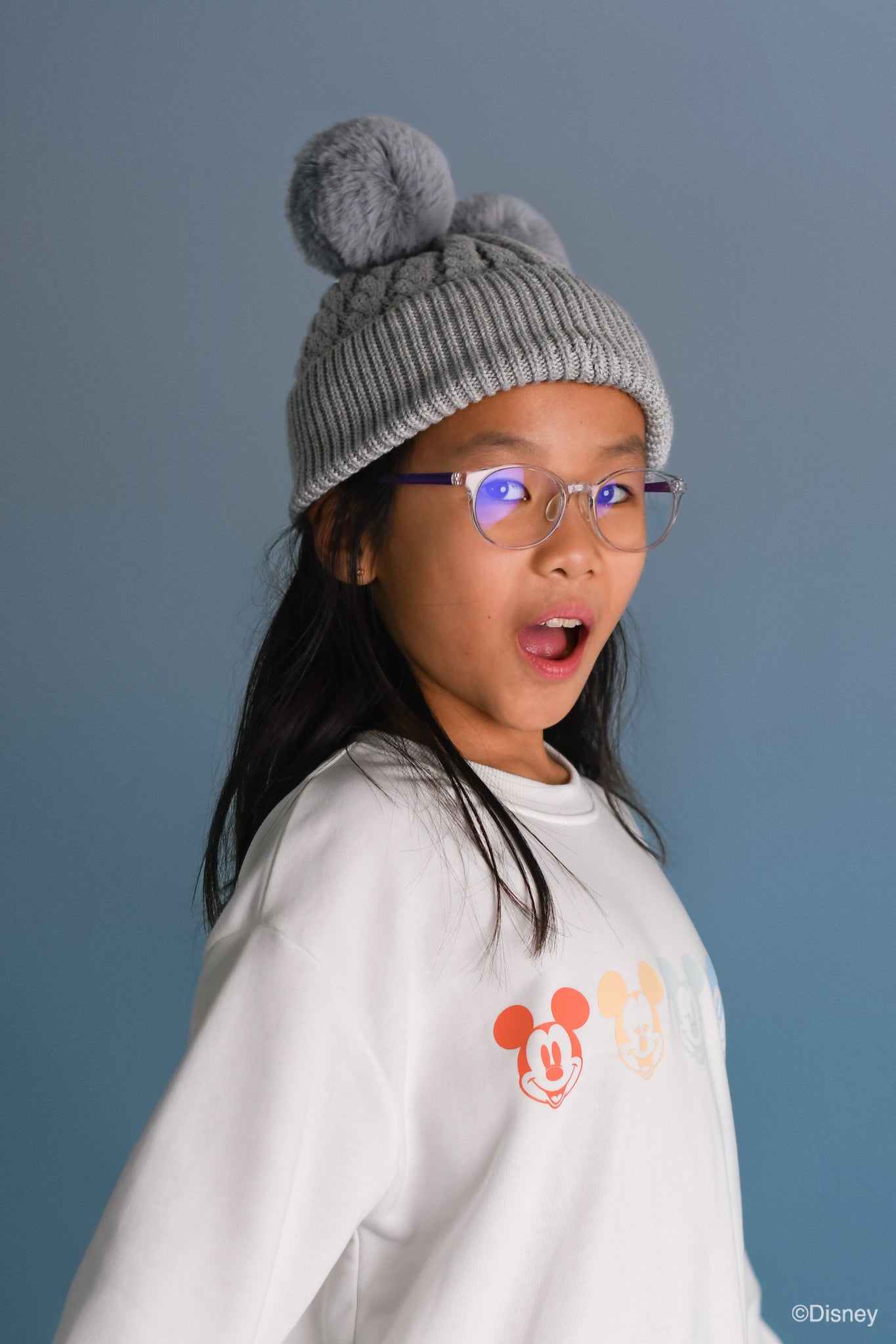 Double-Pom Beanie - Grey