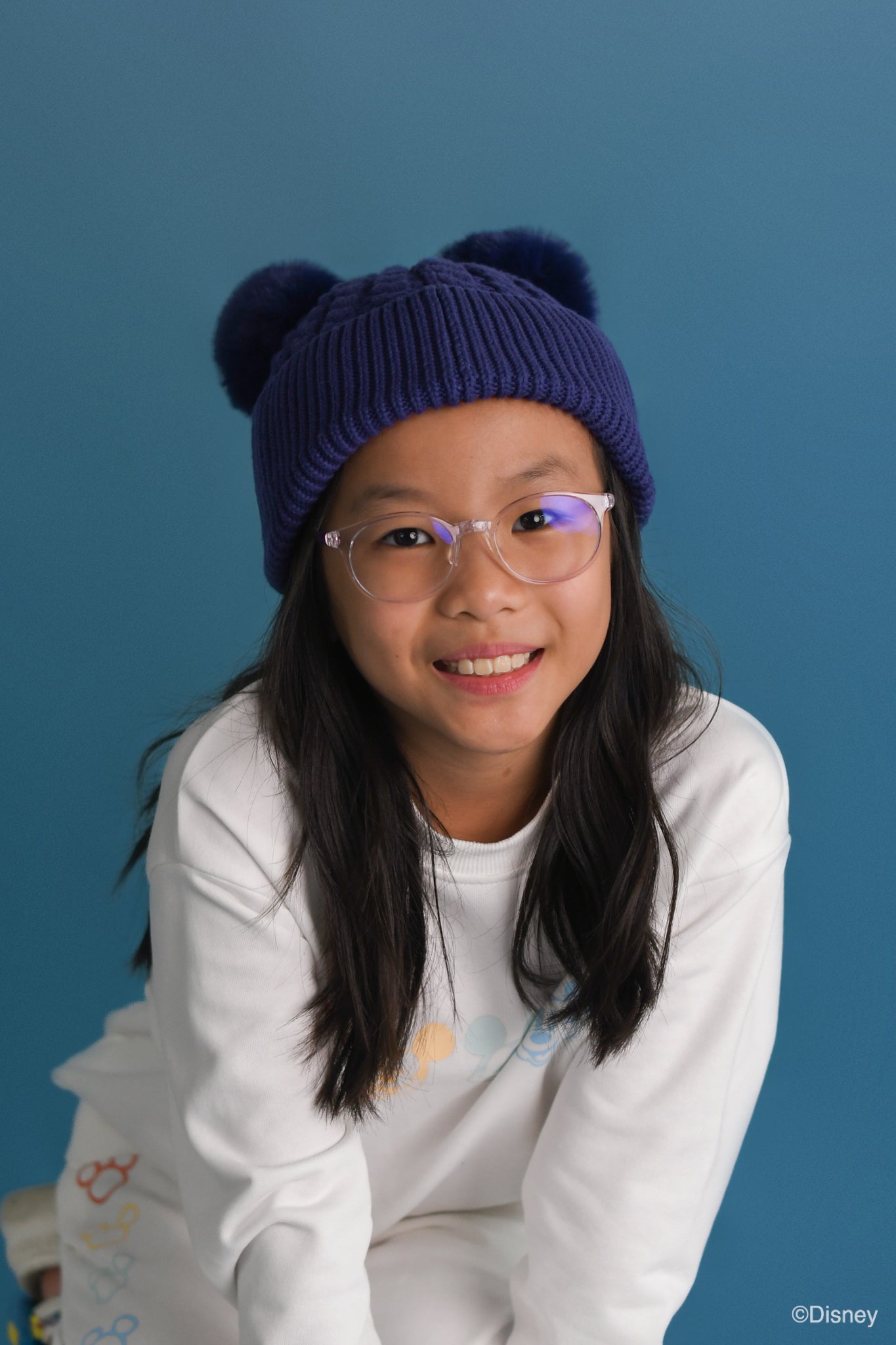 Double-Pom Beanie - Dark Blue