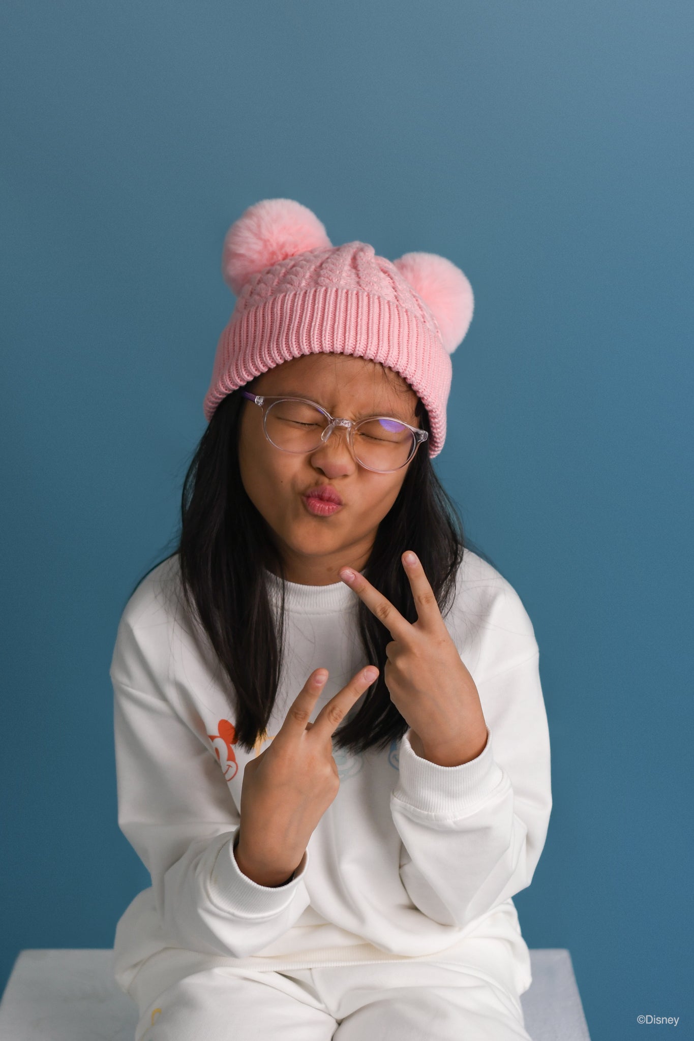 Double-Pom Beanie - Pink