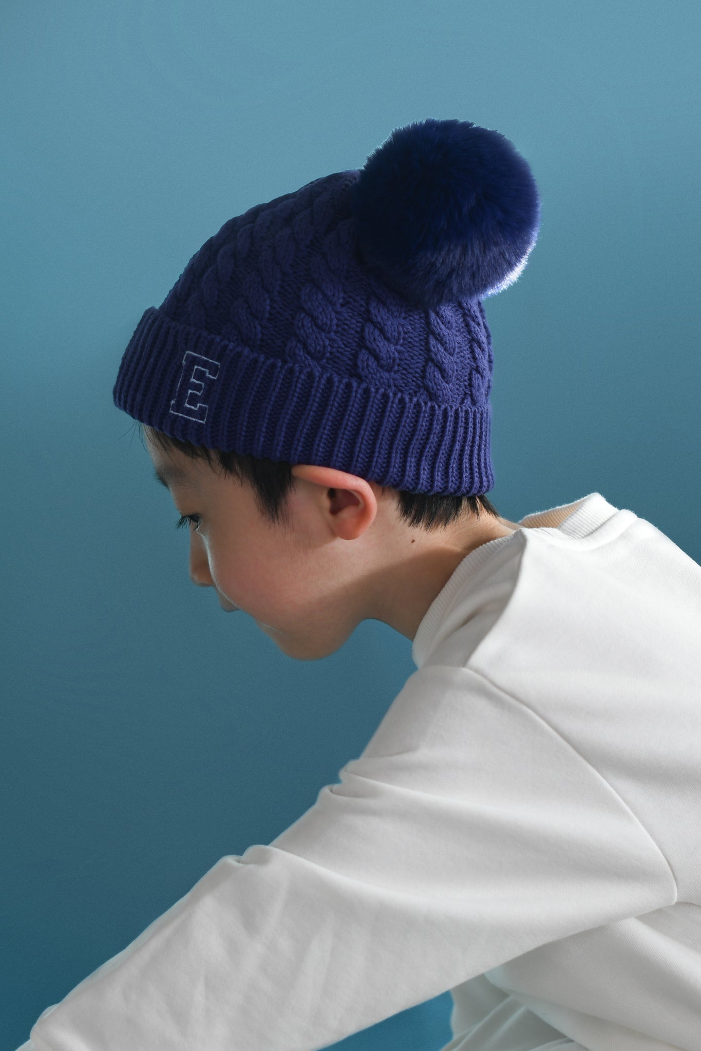 Double-Pom Beanie - Dark Blue