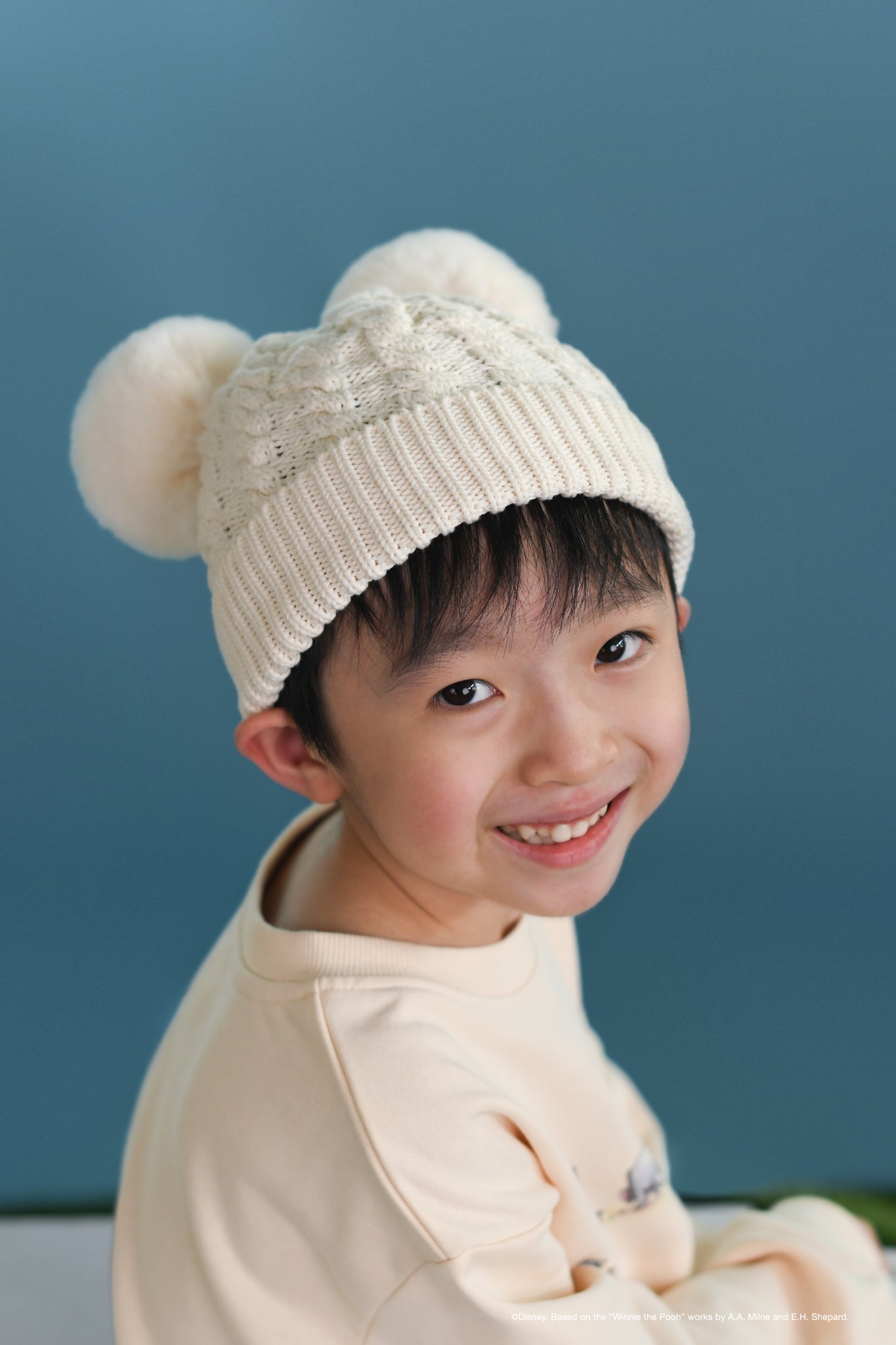 Double-Pom Beanie - Cream