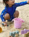 Olive | Silicone Sandcastle Beach Bucket - Pink | The Elly Store 