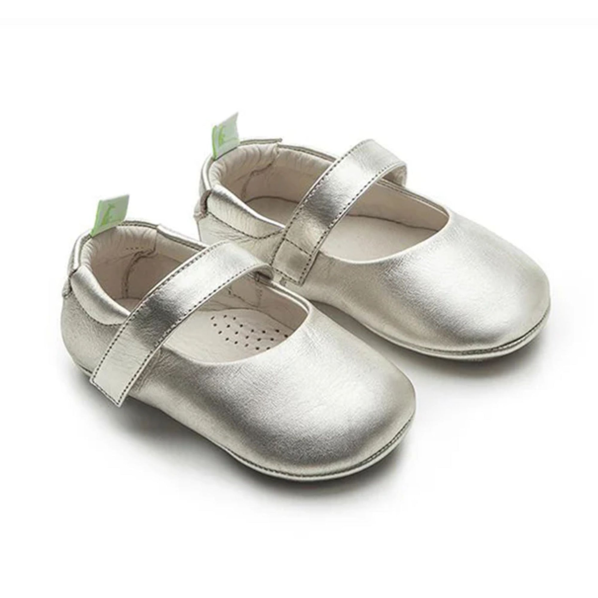 Tip Toey Joey Dolly Mary Janes - White Gold