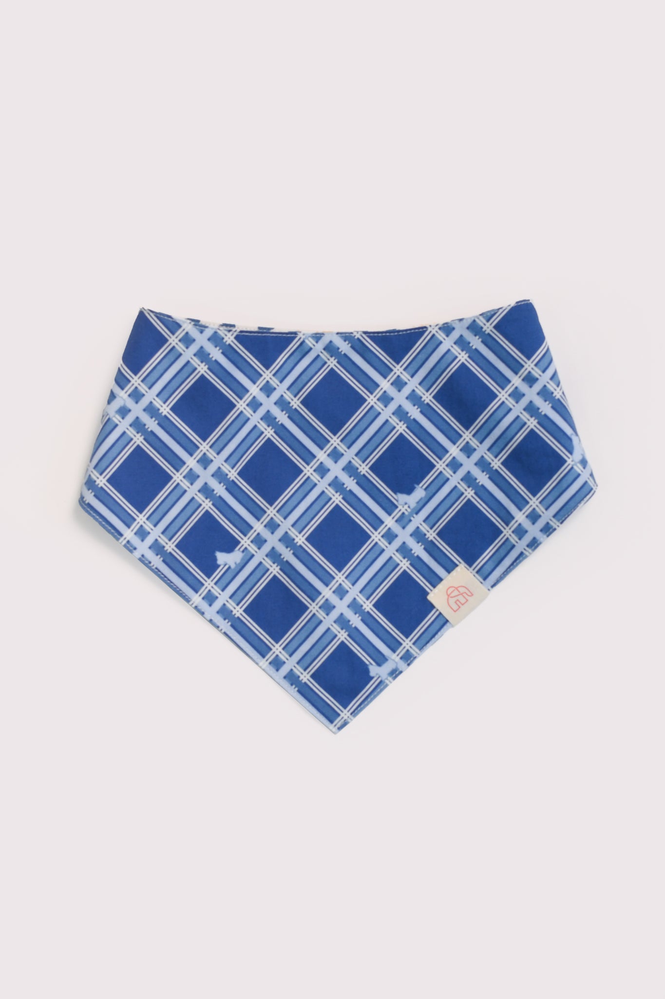 Pet Bandana - Navy Terrier Plaids / Paw Stripes | The Elly Store