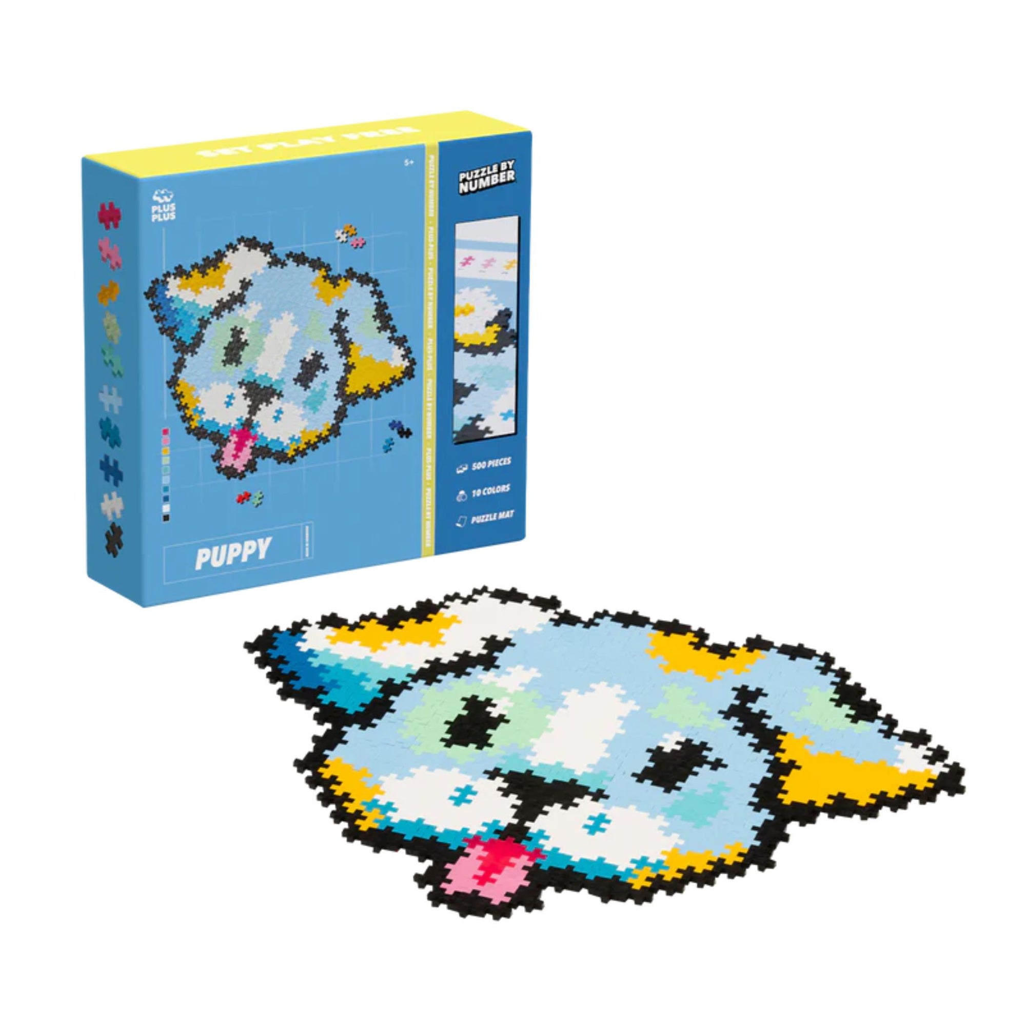 Plus Plus Puzzle By Number - Puppy 500pcs | The Elly Store