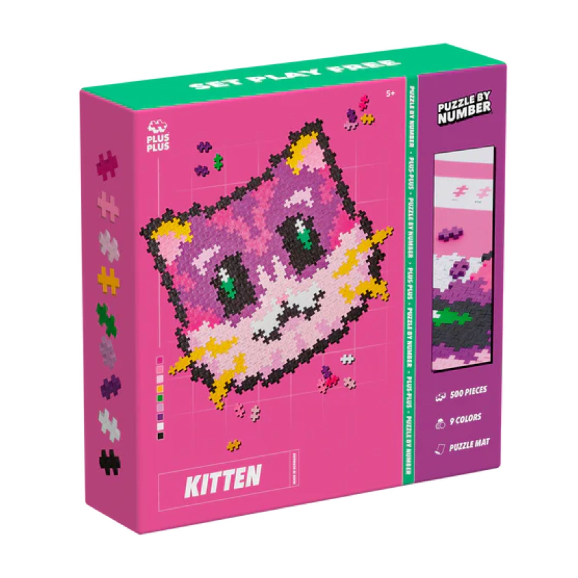 Plus Plus Puzzle By Number - Kitten 500pcs | The Elly Store