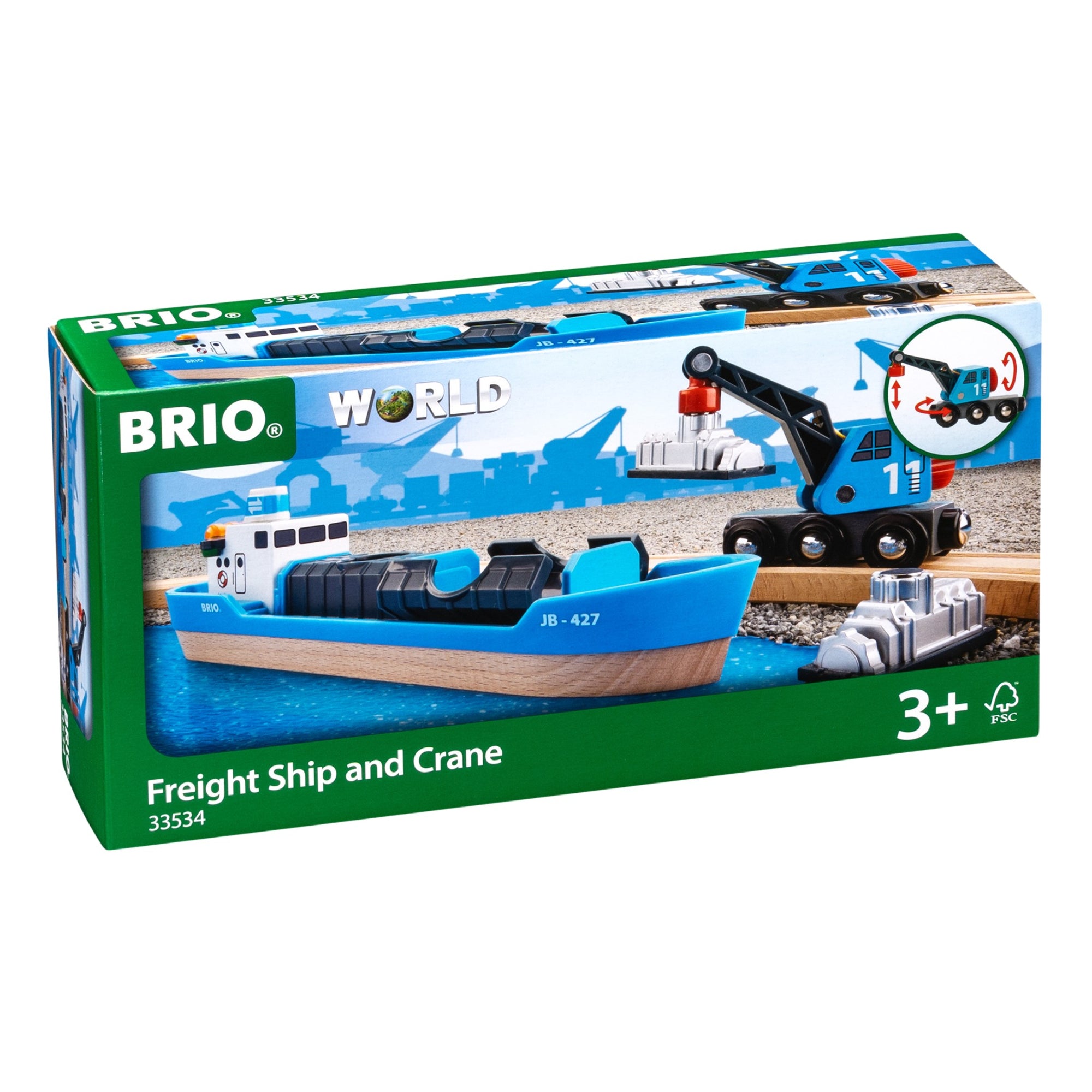 BRIO Freight Ship and Crane Wagon | The Elly Store