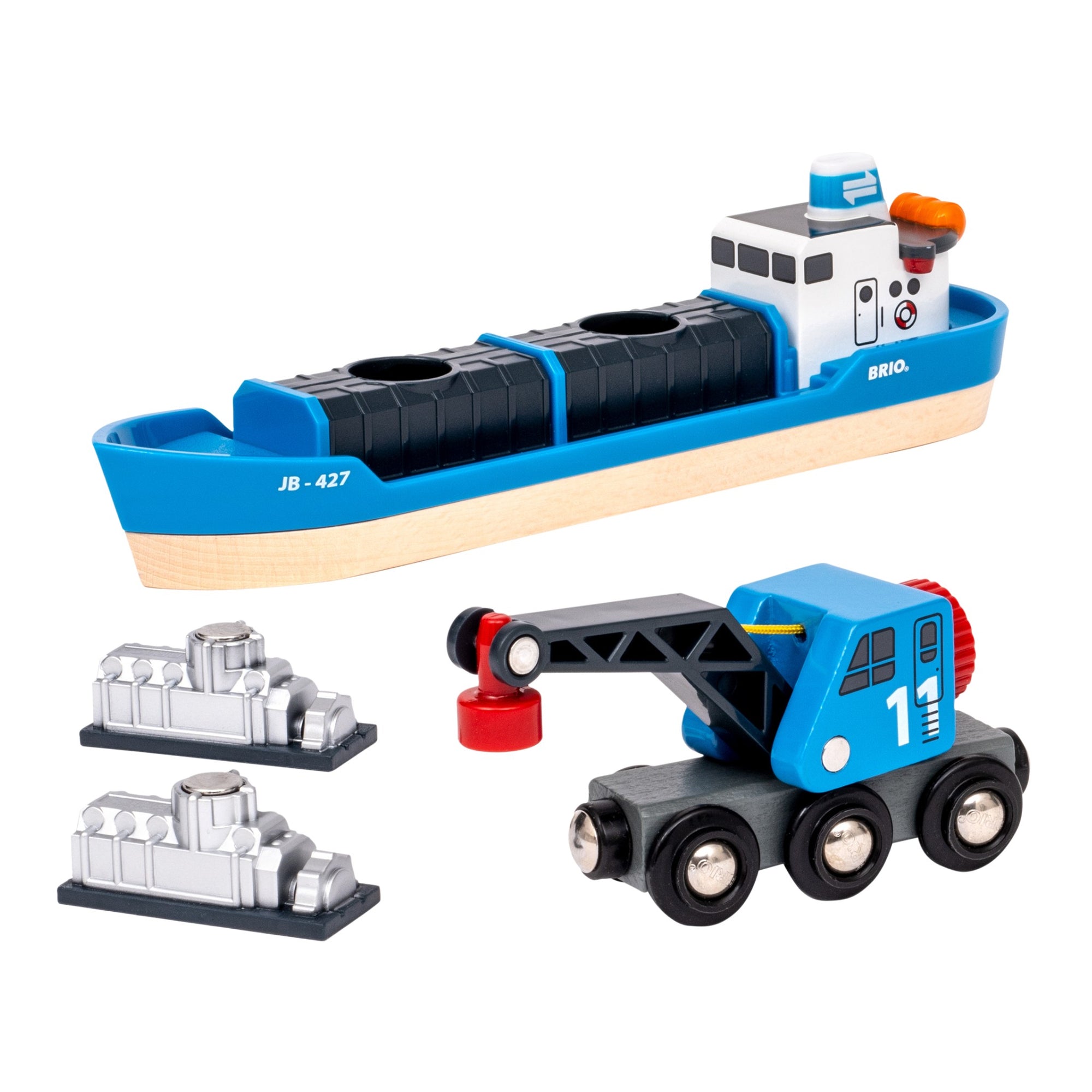 BRIO Freight Ship and Crane Wagon | The Elly Store