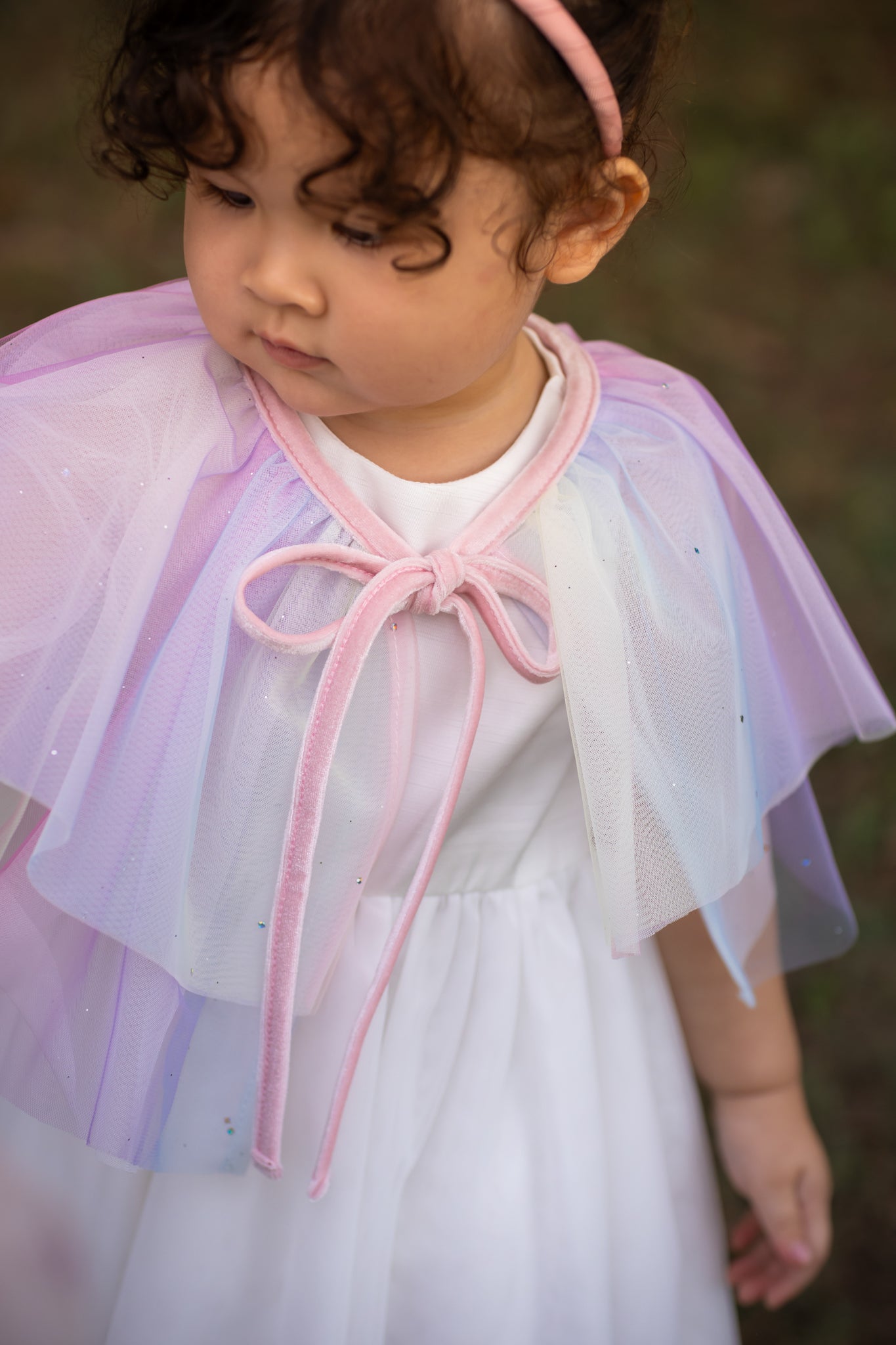 Petite Tulle Cape - Rainbow Sparkle