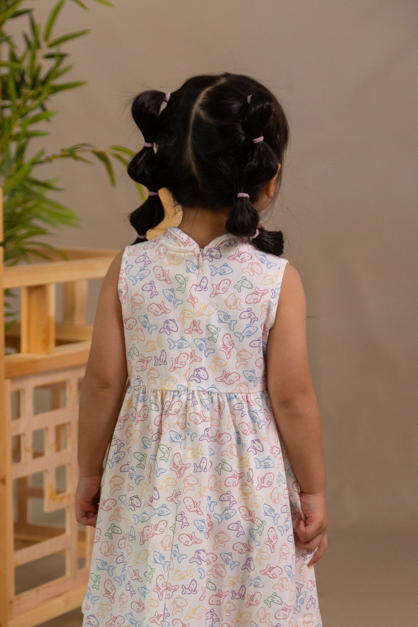 Jersey Flare Cheongsam - Rainbow Fish