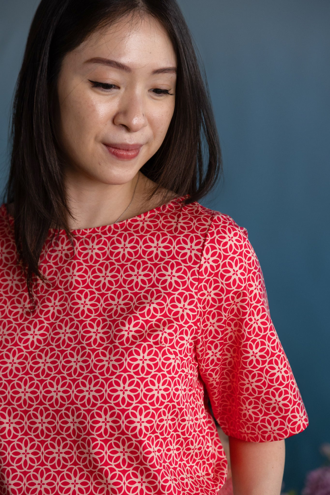 Ladies Kelly Top - Red Honeycomb Tiles