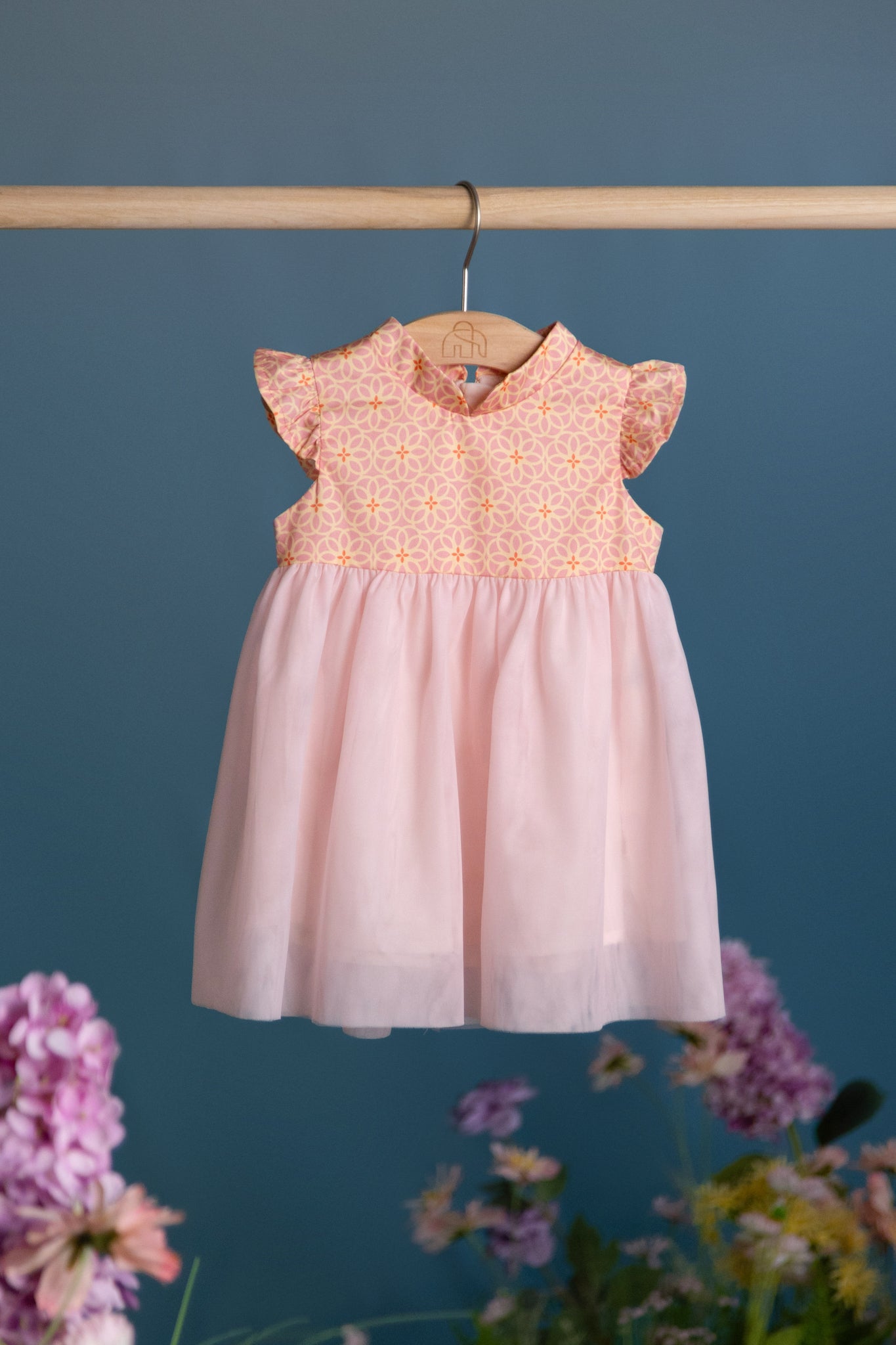 Flora Dress - Pink Honeycomb Tiles