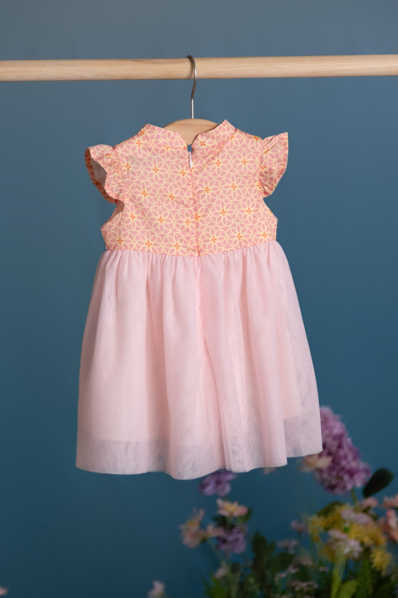 Flora Dress - Pink Honeycomb Tiles