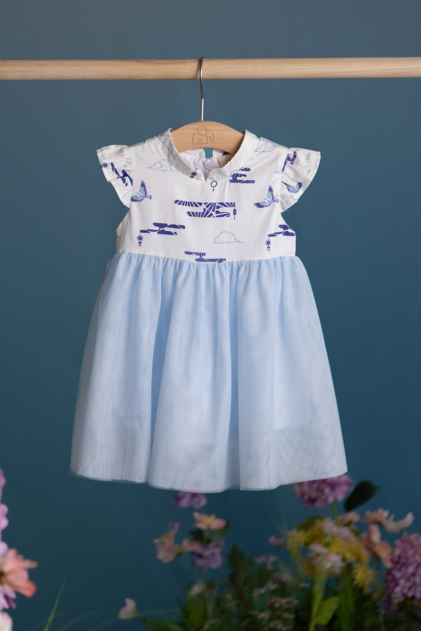 Flora Dress - Porcelain Clouds