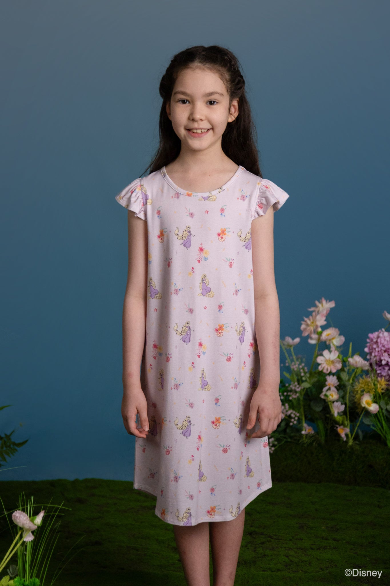 Girls' Flutter Nightgown - Lilac Floral Rapunzel