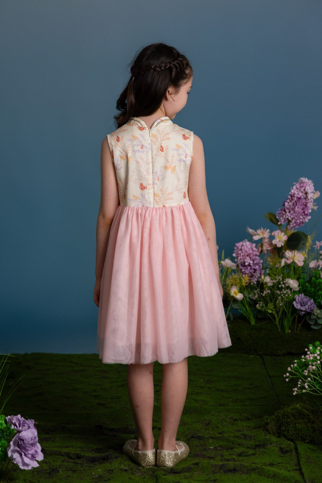 Thea Tulle Cheongsam - Coral Flutter Spring