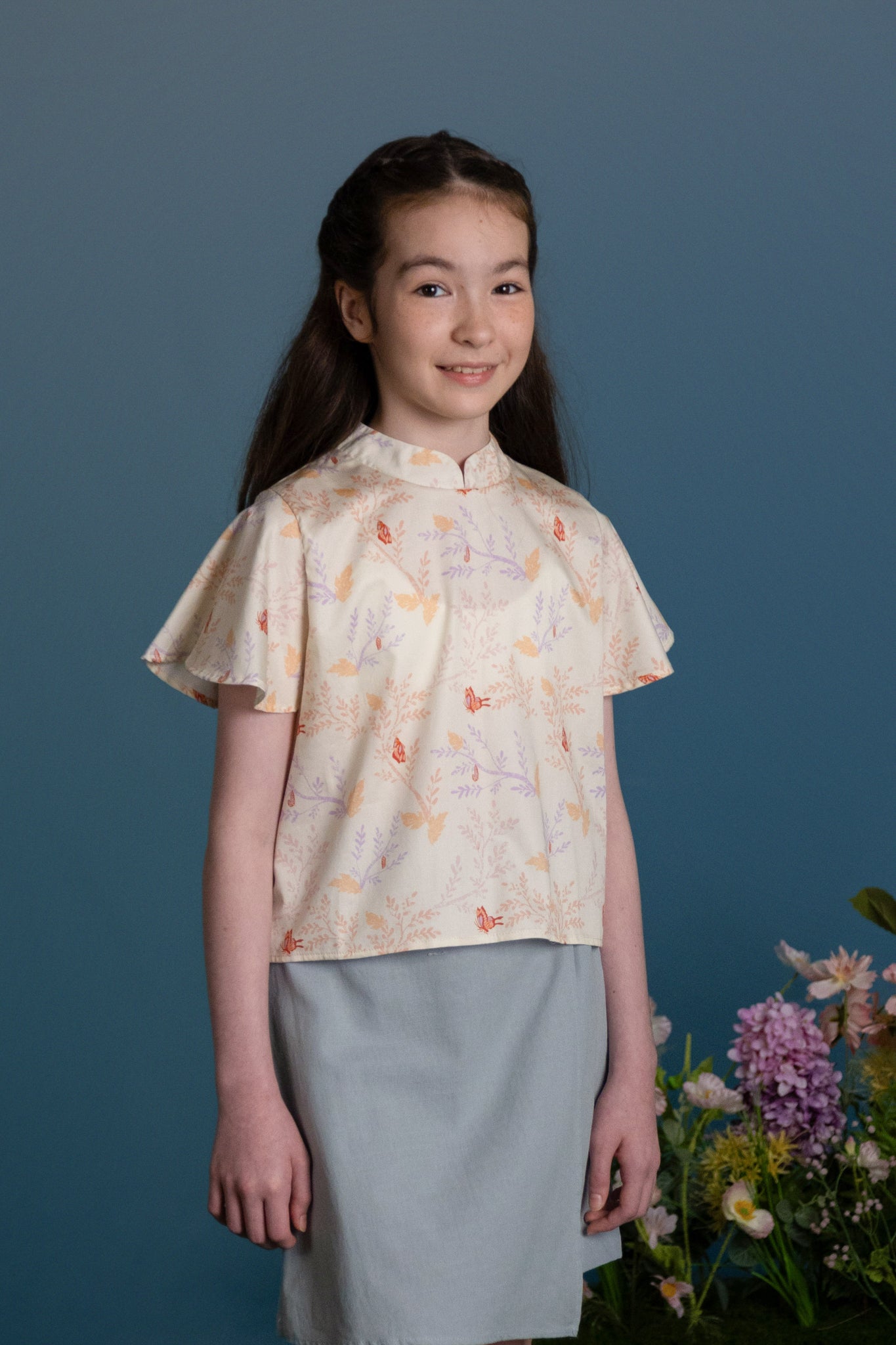 Amanda Top - Coral Flutter Spring