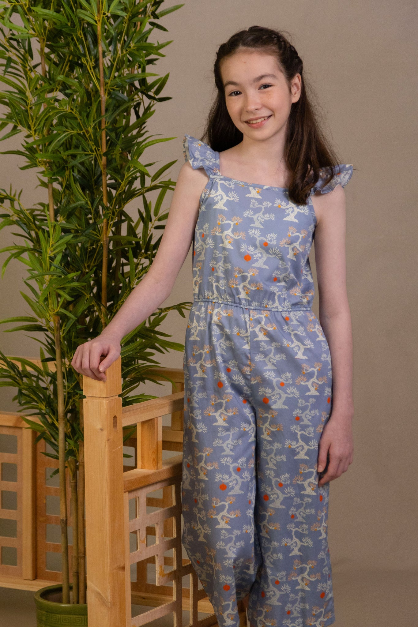 Flutter Jumpsuit - Blue Lucky Bonsai