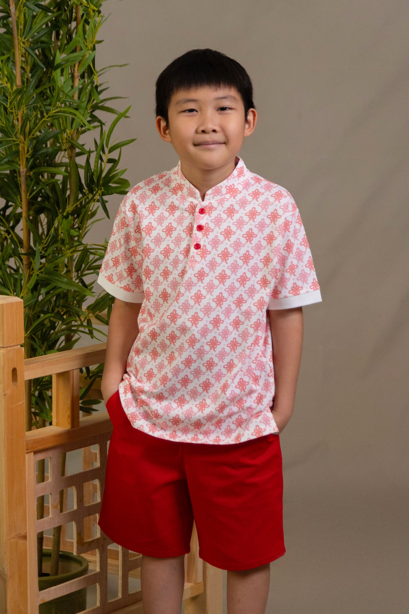 Mandarin-collared Polo Tee - Knotty Snake