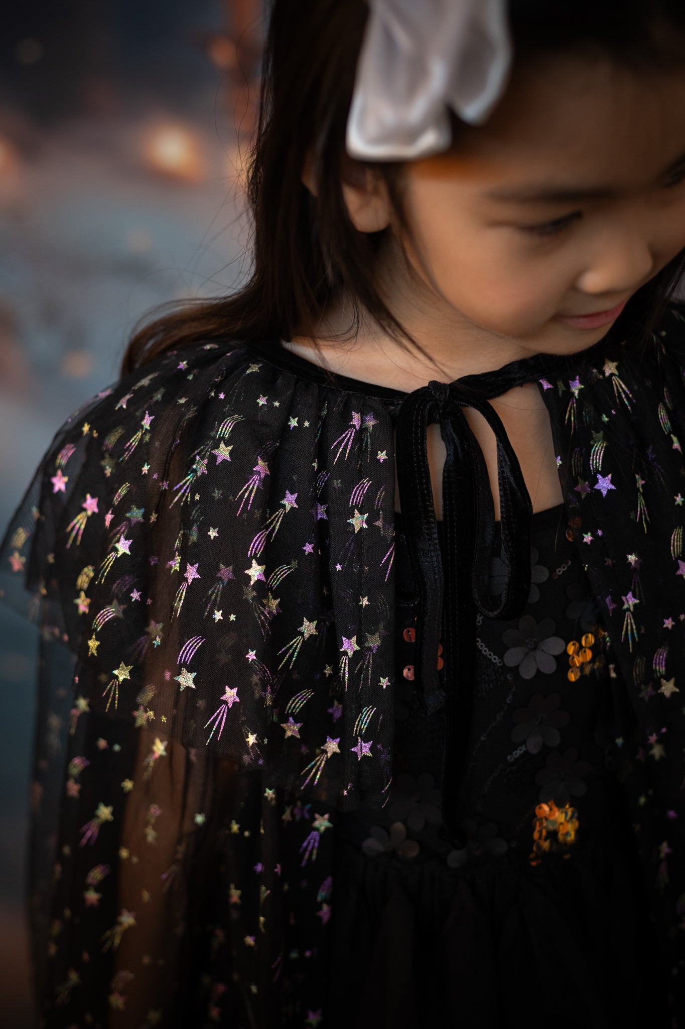 Tulle Cape - Black Stars | The Elly Store