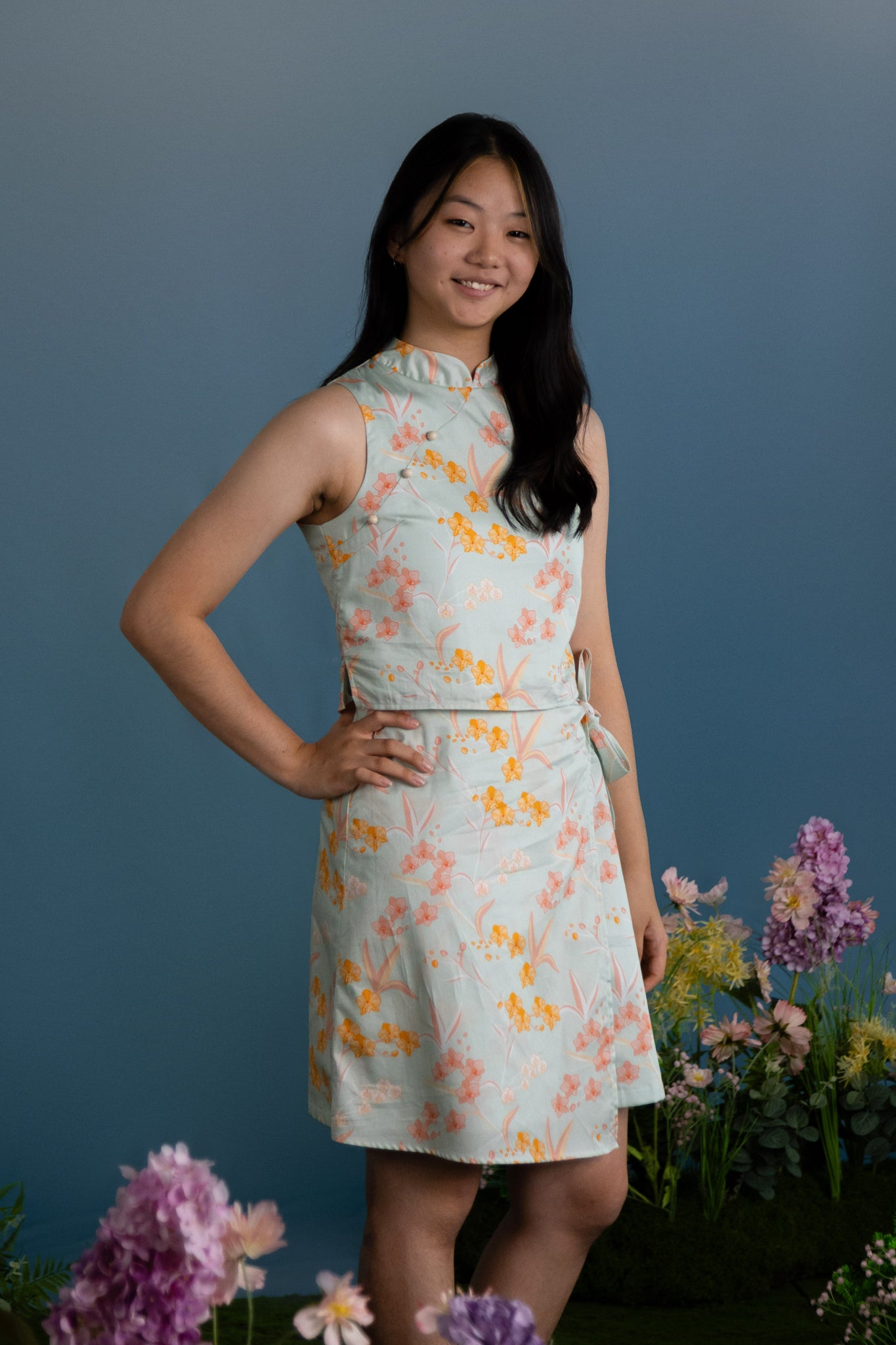 Ladies Amber Top - Teal Orchid Garden