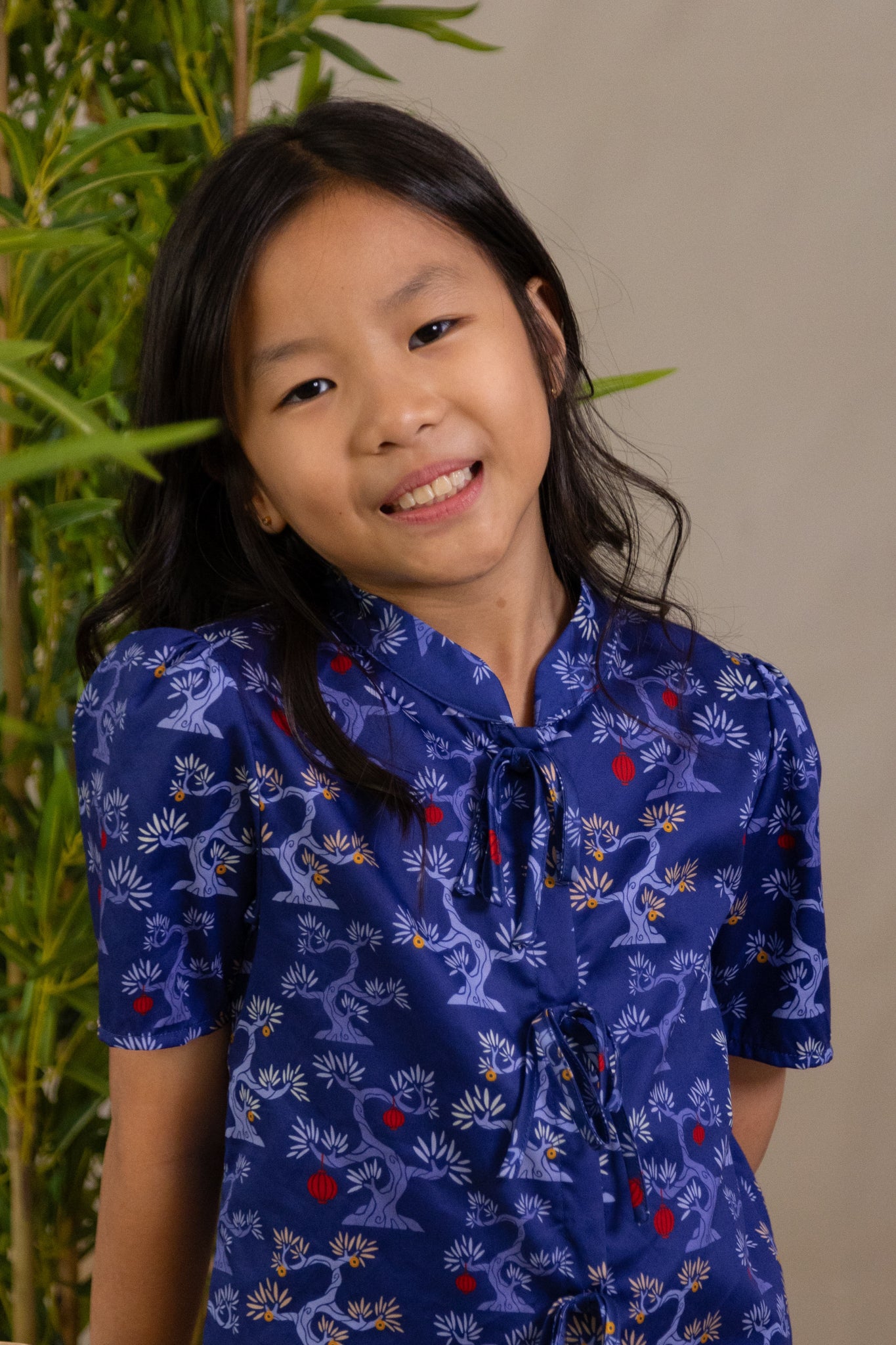 Ashley Top - Navy Lucky Bonsai