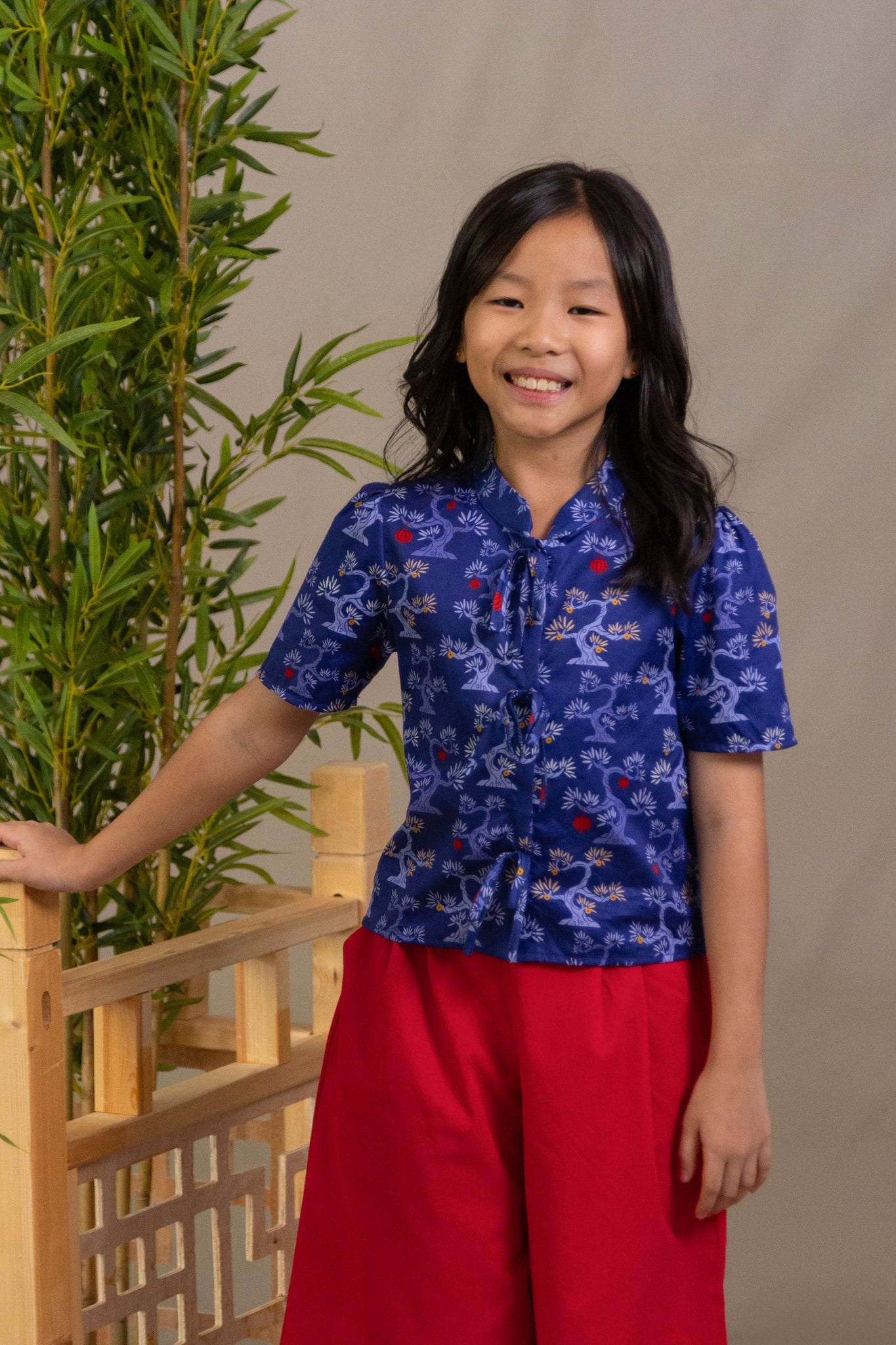 Ashley Top - Navy Lucky Bonsai