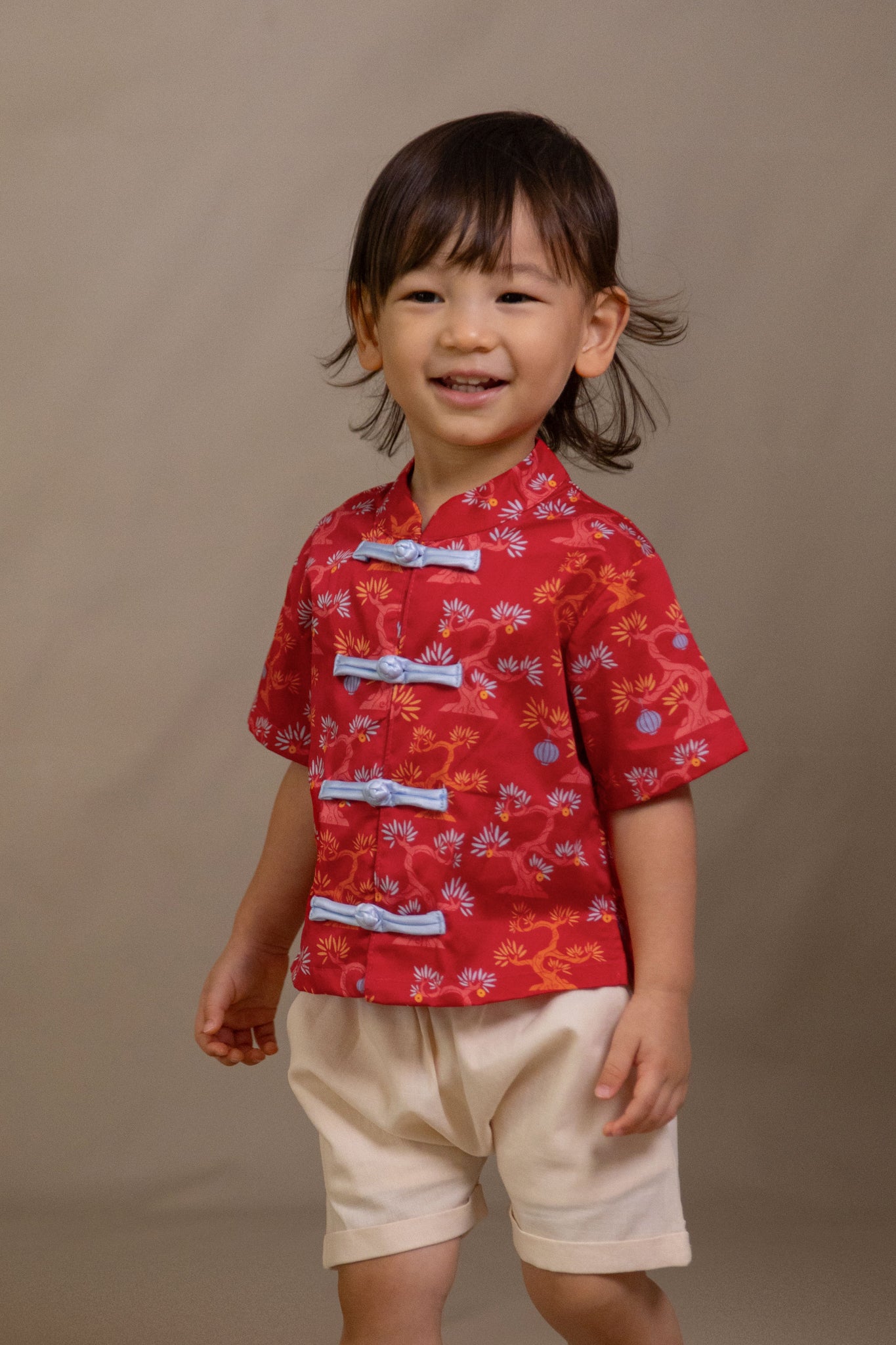 Tang Shirt - Red Lucky Bonsai