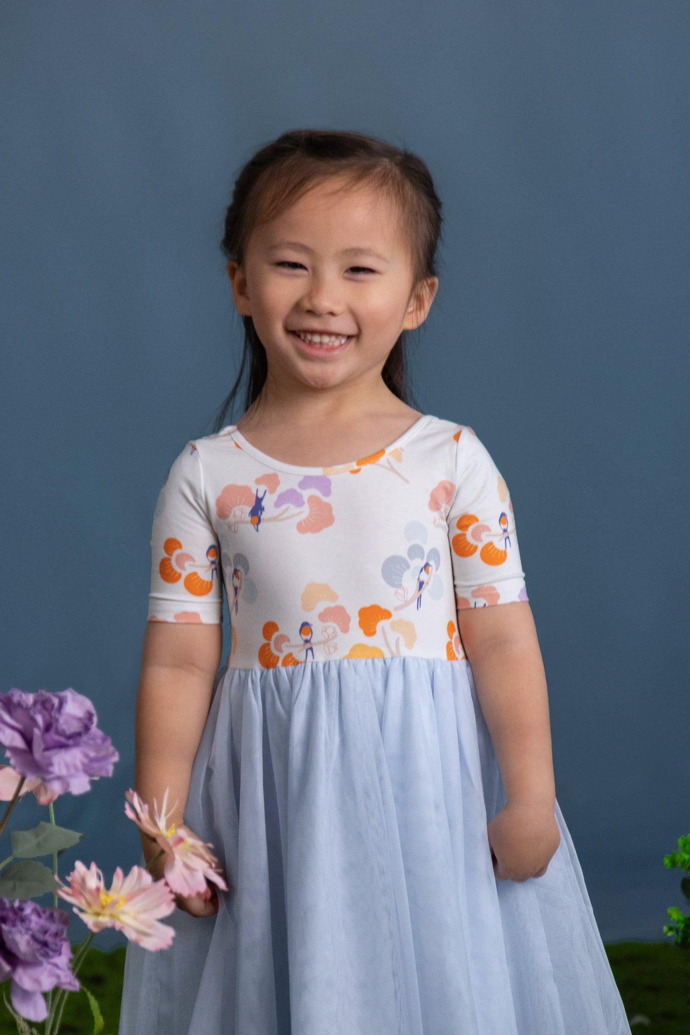 Lyla Dress - Pastel Tree Songbirds