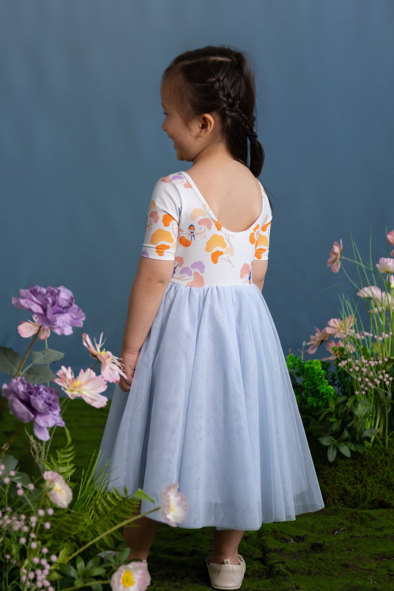 Lyla Dress - Pastel Tree Songbirds