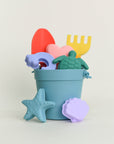 Olive | Beach Bucket Sand Play Set - Turquoise 8 piece Set | The Elly Store 