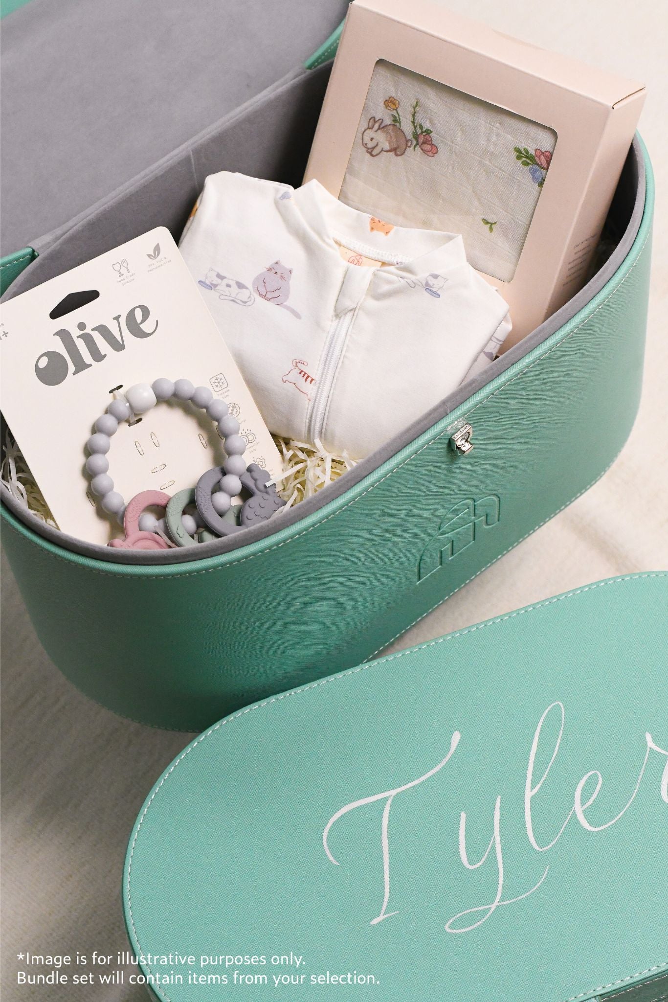 Classic Personalised Turquoise Baby Gift Set | The Elly Store