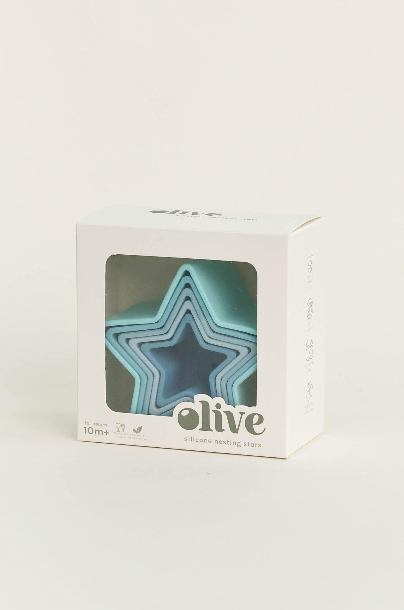 Olive Silicone Nesting Stars | The Elly Store