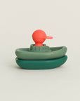 Olive Man in Boat Bath Toy - Green/Sage | The Elly Store