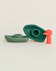 Olive Man in Boat Bath Toy - Green/Sage | The Elly Store