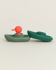 Olive Man in Boat Bath Toy - Green/Sage | The Elly Store