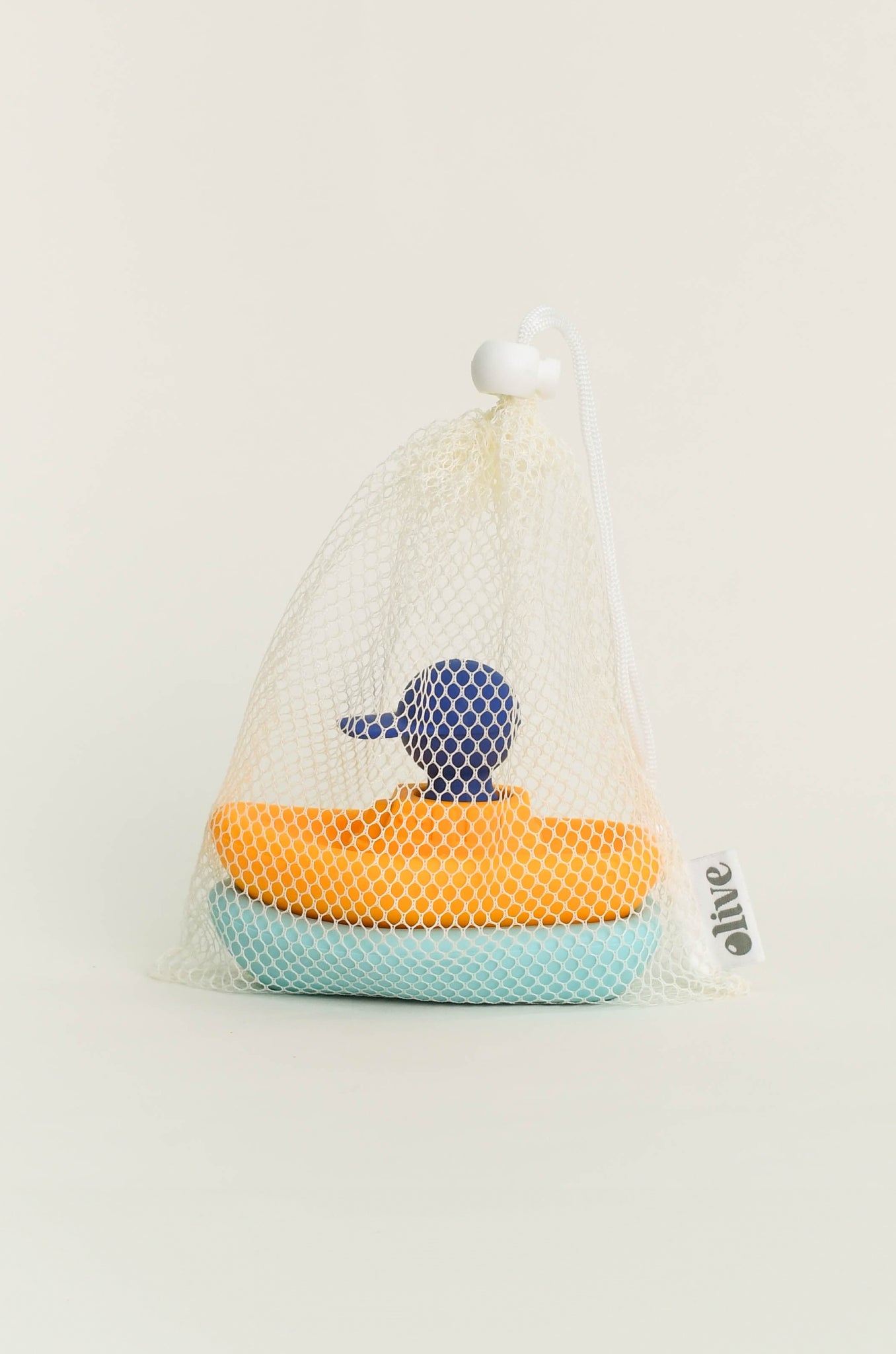 Olive | Man in Boat Bath Toy - Turquoise / Yellow | The Elly Store