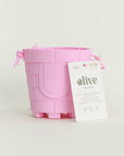 Olive | Silicone Sandcastle Beach Bucket - Pink | The Elly Store 