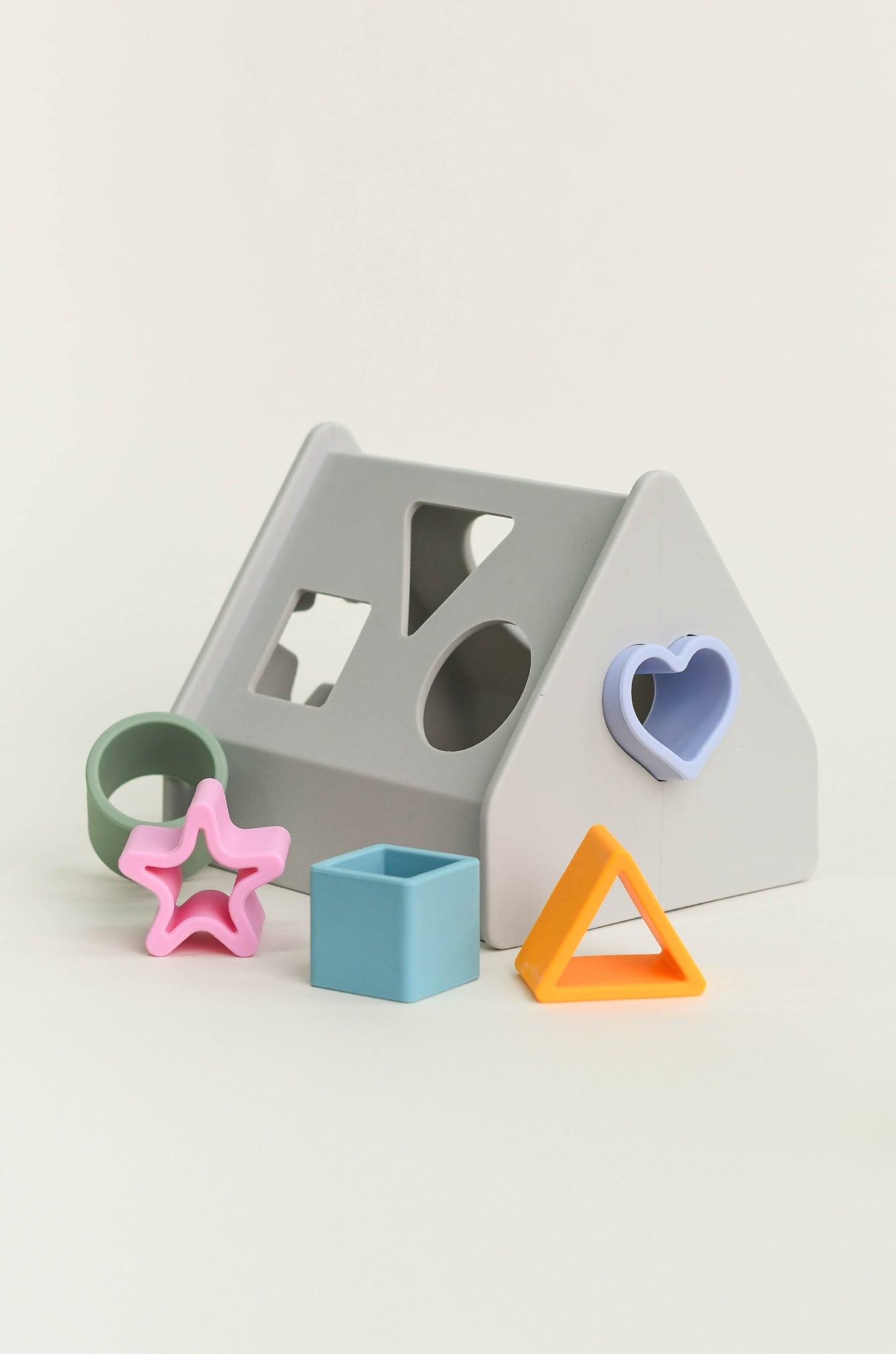 Olive | Shape Sorting House - Grey | The Elly Store