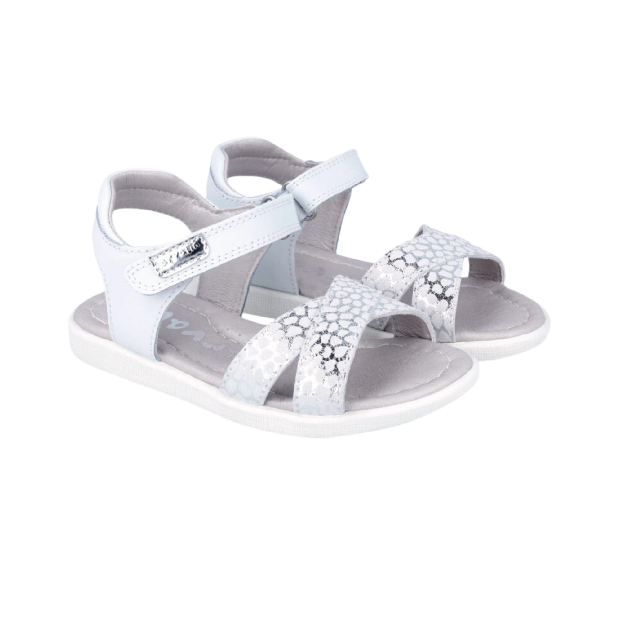 Garvalin Metallic Silver Dots Sandals